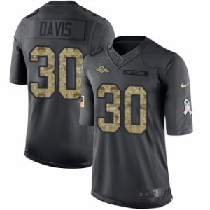 Mens Nike Denver Broncos #30 Terrell Davis Limited Black 2016 Salute to Service NFL Jersey