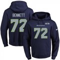 Nike Seattle Seahawks #72 Michael Bennett Navy Blue Name & Number Pullover NFL Hoodie