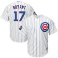 Men's Chicago Cubs #17 Kris Bryant Majestic White Cool Base 2016 World Series Jersey