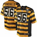 Mens Nike Pittsburgh Steelers #56 Anthony Chickillo Elite Yellow Black Alternate 80TH Anniversary Throwback NFL Jersey