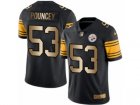 Mens Nike Steelers #53 Maurkice Pouncey Black Stitched NFL Limited Gold Rush Jersey