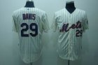 mlb new york mets #29 davis cream(blue strip)cool base