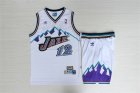 Jazz #12 John Stockton White Hardwood Classics Jersey(With Shorts)