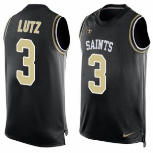 Men\'s Nike New Orleans Saints #3 Will Lutz Limited Black Player Name & Number Tank Top NFL Jersey