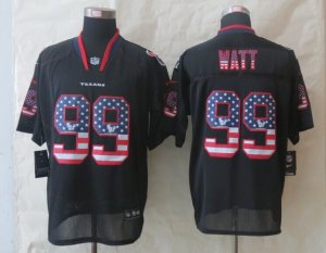 Nike Houston Texans #99 Watt Black Jerseys(USA Flag Fashion Elite)