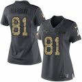 Womens Nike New England Patriots #81 Clay Harbor Limited Black 2016 Salute to Service NFL Jersey