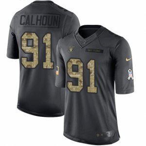 Mens Nike Oakland Raiders #91 Shilique Calhoun Limited Black 2016 Salute to Service NFL Jersey