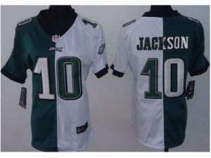 Nike Women Philadelphia Eagles #10 DeSean Jackson White-Green jerseys(Split)