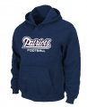 New England Patriots Authentic font Pullover Hoodie D.Blue