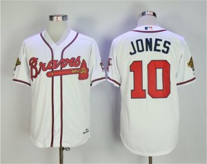 Braves #10 Chipper Jones White 1995 Throwback Jersey