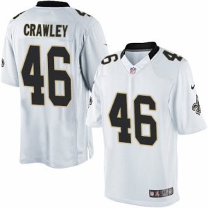 Mens Nike New Orleans Saints #46 Ken Crawley Limited White NFL Jersey