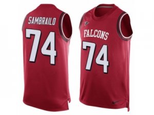 Men Nike Atlanta Falcons #74 Ty Sambrailo Limited Red Player Name & Number Tank Top NFL Jersey