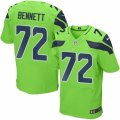 Nike Seattle Seahawks #72 Michael Bennett Green Mens Stitched NFL Elite Rush Jersey