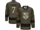 Mens Reebok Los Angeles Kings #7 Rob Scuderi Authentic Green Salute to Service NHL Jersey