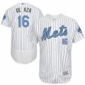 Men's Majestic New York Mets #16 Alejandro De Aza Authentic White 2016 Father's Day Fashion Flex Base MLB Jersey