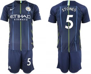 2018-19 Manchester City 5 STONES Away Soccer Jersey