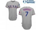 Youth Majestic Texas Rangers #7 Ivan Rodriguez Authentic Grey Road Cool Base MLB Jersey