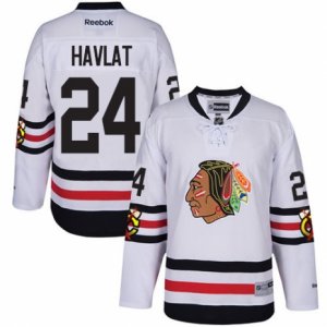 Youth Reebok Chicago Blackhawks #24 Martin Havlat Authentic White 2017 Winter Classic NHL Jersey