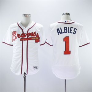 Braves #1 Ozzie Albies White Flexbase Jersey