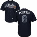 Men Atlanta Braves #8 Jace Peterson Majestic Navy Authentic Cool base Jersey