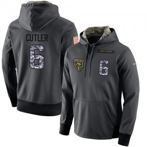 NFL Mens Nike Chicago Bears #6 Jay Cutler Stitched Black Anthracite Salute to Service Player Performance Hoodie