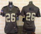 Women Nike Pittsburgh Steelers #26 Le'Veon Bell Green Salute to Service Jerseys