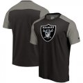 Oakland Raiders NFL Pro Line by Fanatics Branded Iconic Color Block T-Shirt BlackHeathered Gray