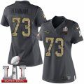 Womens Nike New England Patriots #73 John Hannah Limited Black 2016 Salute to Service Super Bowl LI 51 NFL Jersey