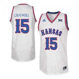 Kansas Jayhawks #15 Mario Chalmers White Throwback College Basketball Jersey