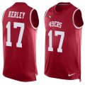 Mens Nike San Francisco 49ers #17 Jeremy Kerley Limited Red Player Name & Number Tank Top NFL Jersey