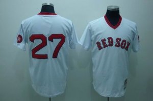 mlb boston red sox #27 carlton fisk m&n white