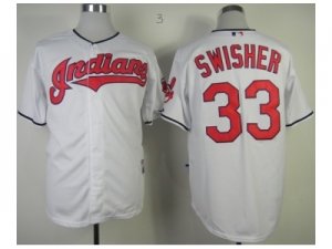 mlb jerseys cleveland indians #33 swisher white