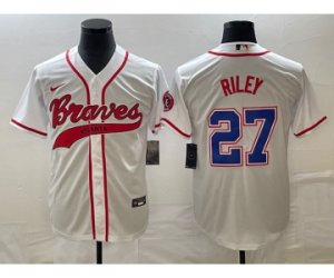 Men\'s Atlanta Braves #27 Austin Riley White Cool Base Stitched Baseball Jersey