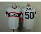 mlb jerseys chicago white sox #50 danks white[m&n]