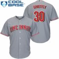 Mens Majestic Cincinnati Reds #30 Ken Griffey Replica Grey Road Cool Base MLB Jersey