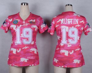 Nike Women Dallas Cowboys #19 Miles Austin Salute to Service New Pink Camo jerseys