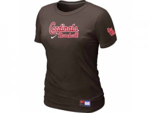 Women St. Louis Cardinals Nike Brown Short Sleeve Practice T-Shirt