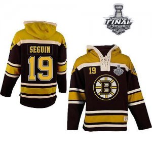 nhl jerseys boston bruins #19 seguin black-yellow[pullover hooded sweatshirt][2013 stanley cup]