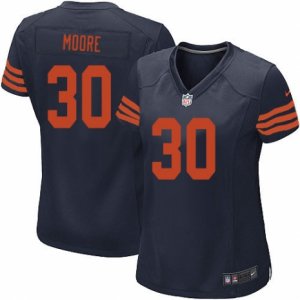 Women Nike Chicago Bears #30 D.J. Moore Navy Blue 1940s Throwback Alternate NFL Jersey