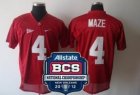 NCAA 2012 BCS National Championship PATCH Alabama Crimson Tide #4 Marquis Maze red jerseys