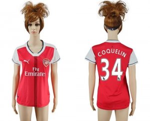 Womens Arsenal #34 Coquelin Home Soccer Club Jersey