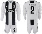 2018-19 Juventus 2 DE SCIGLIO Home Long Sleeve Soccer Jersey