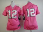 Nike Women Indianapolis Colts #12 Andrew Luck Pink Jerseys[love s]
