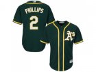 Youth Oakland Athletics #2 Tony Phillips Green Cool Base Stitched MLB Jersey