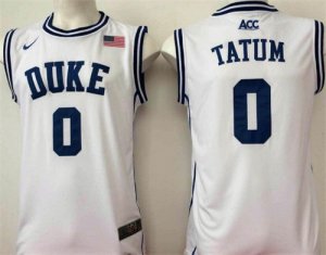 Duke Blue Devils #0 Jayson Tatum White College Basketball Jersey