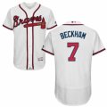 Men's Majestic Atlanta Braves #7 Gordon Beckham White Flexbase Authentic Collection MLB Jersey