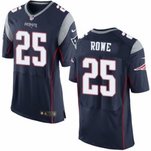 Mens Nike New England Patriots #25 Eric Rowe Elite Navy Blue Team Color NFL Jersey