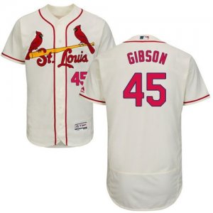 St.Louis Cardinals #45 Bob Gibson Cream Flexbase Authentic Collection Stitched Baseball Jersey