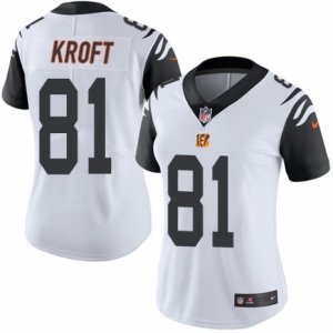 Women\'s Nike Cincinnati Bengals #81 Tyler Kroft Limited White Rush NFL Jersey