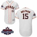 Astros #15 Carlos Beltran White Flexbase Authentic Collection 2017 World Series Champions Stitched MLB Jersey